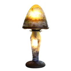 Vessière Cristaux Luminaires|Lampes Pâte De Verre|Lampe pâte de verre | tip gallé décor lacustre