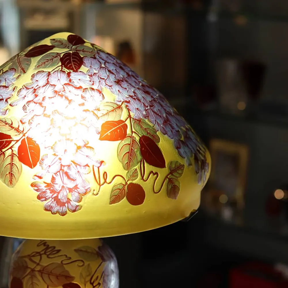 Vessière Cristaux Lampes Pâte De Verre|Lampes Cristal|Lampe pâte de verre art nouveau – j Tip Gallé