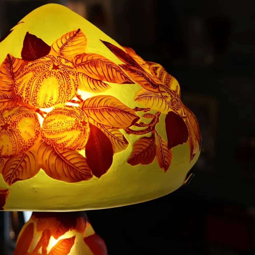 Vessière Cristaux Lampes Pâte De Verre|Lampes Cristal|Lampe pâte de verre art nouveau – i Tip Gallé