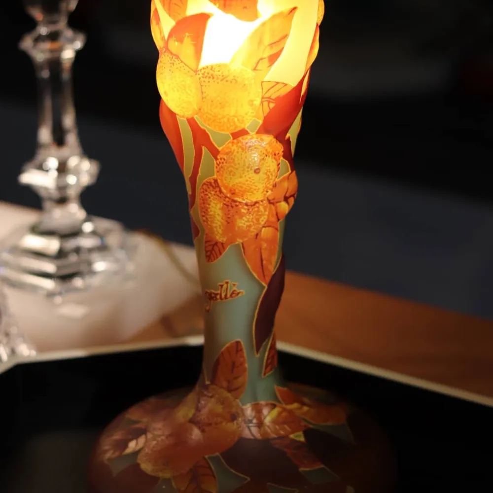 Vessière Cristaux Lampes Pâte De Verre|Lampes Cristal|Lampe pâte de verre art nouveau – i Tip Gallé