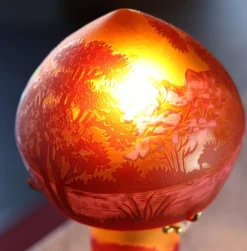 Vessière Cristaux Lampes Pâte De Verre|Lampes Cristal|Lampe pâte de verre art nouveau n°6 Tip Gallé