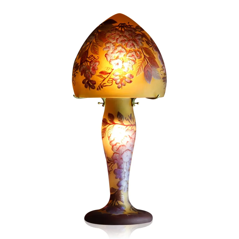 Vessière Cristaux Luminaires|Lampes Cristal|Lampe pâte de verre art nouveau n°8 Tip Gallé