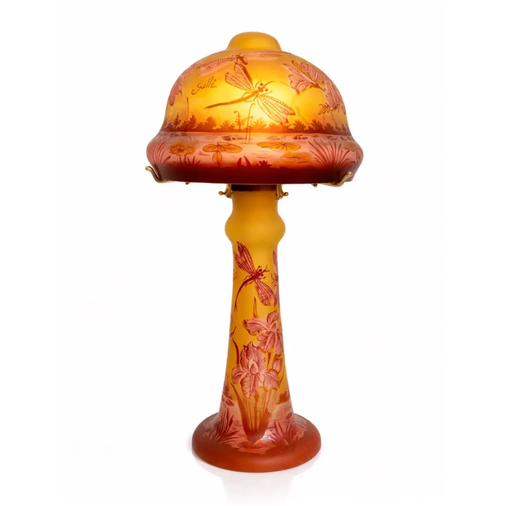 Vessière Cristaux Lampes Pâte De Verre|Lampes Cristal|Lampe pâte de verre art nouveau – f Tip Gallé