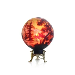 Vessière Cristaux Luminaires|Lampes Pâte De Verre|Lampe pâte de verre ronde tip gallé