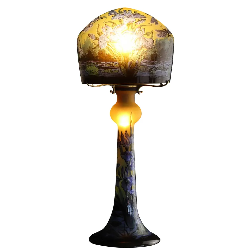 Vessière Cristaux Luminaires|Lampes Pâte De Verre|Lampe pâte de verre Tip Gallé