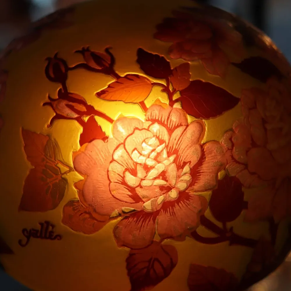 Vessière Cristaux Luminaires|Lampes Pâte De Verre|Lampe pâte de verre Tip Gallé N°18