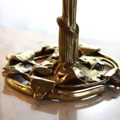 Vessière Cristaux Luminaires|Lampes Pâte De Verre|Lampe pâte de verre tip gallé et bronze