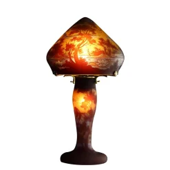 Vessière Cristaux Luminaires|Lampes Pâte De Verre|Lampe pâte de verre Tip Gallé