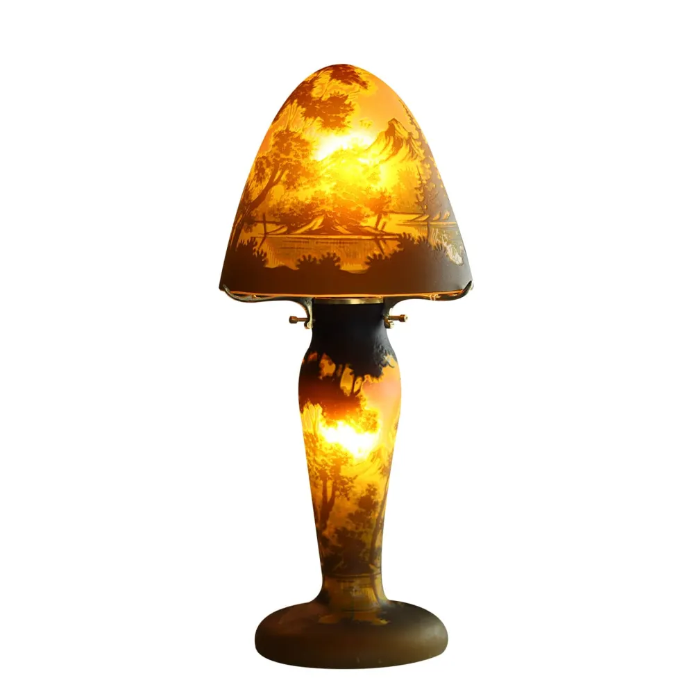 Vessière Cristaux Luminaires|Lampes Pâte De Verre|Lampe pâte de verre Tip Gallé
