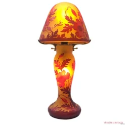 Vessière Cristaux Luminaires|Lampes Pâte De Verre|Lampe pâte de verre Tip Gallé décor floral