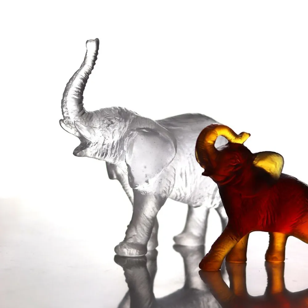 Vessière Cristaux Bestiaire|Animaux Cristal|Éléphant blanc mm j.f leroy daum