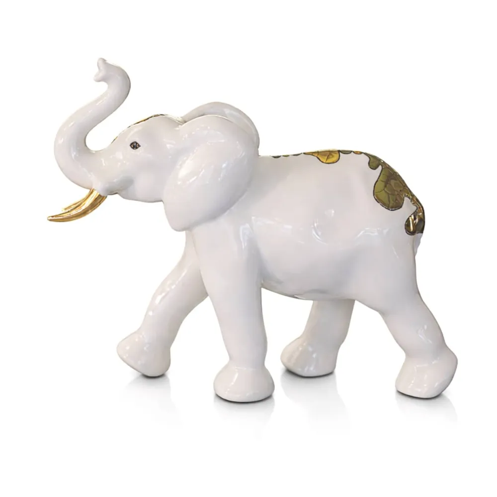 Vessière Cristaux Faïence De Longwy|Animaux|Éléphant chargeant Multant Émaux de Longwy