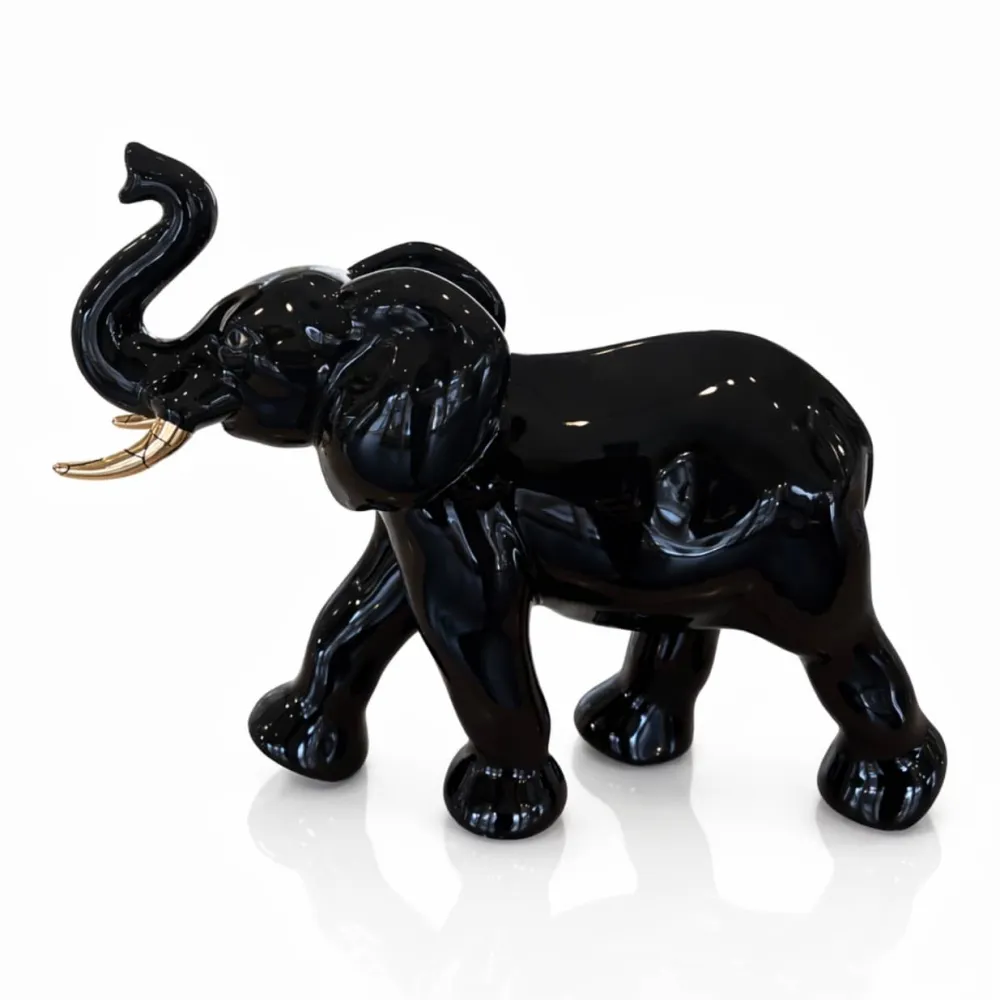 Vessière Cristaux Faïence De Longwy|Animaux|Éléphant chargeant uni Émaux de Longwy