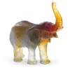 Vessière Cristaux Animaux Cristal|Bestiaire|Éléphant vert ambre pm j.f leroy daum
