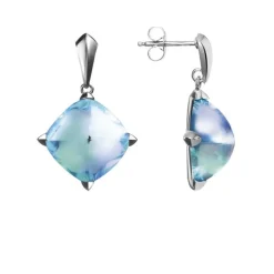 Vessière Cristaux Boucles D’Oreilles Cristal|Boucles D’Oreilles|Médicis boucles d’oreilles tiges aqua miroir baccarat