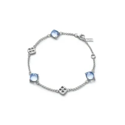 Vessière Cristaux Bijoux|Bracelets Cristal|Médicis bracelet aqua miroir chaine baccarat