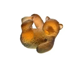 Vessière Cristaux Animaux Cristal|Bestiaire|Mini ourson ambre gris daum