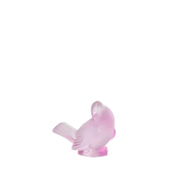Vessière Cristaux Sculptures Et Figurines|Bestiaire|Moineau moqueur cristal rose Lalique
