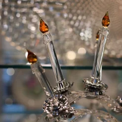 Vessière Cristaux Décoration|Ornements Cristal|Ornement cierge de Noël verre
