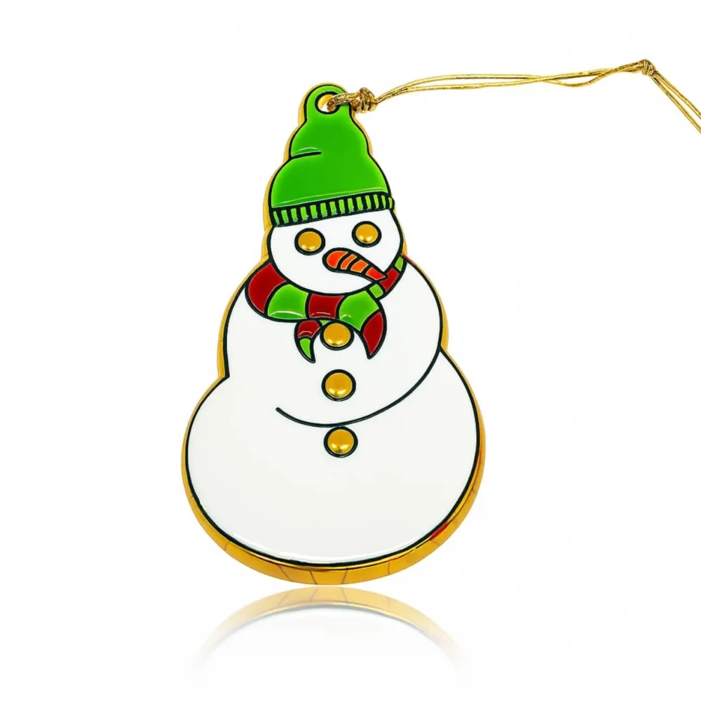 Vessière Cristaux Décorations De Noël|Ornements Cristal|Ornement Noël Bonhomme de Neige Émaux de Longwy