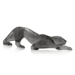 Vessière Cristaux Sculptures Et Figurines|Bestiaire|Panthère zeila grise gm lalique