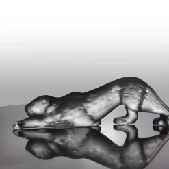 Vessière Cristaux Sculptures Et Figurines|Bestiaire|Panthère zeila grise lalique