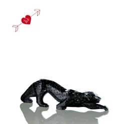 Vessière Cristaux Sculptures Et Figurines|Bestiaire|Panthère zeila noir gm lalique