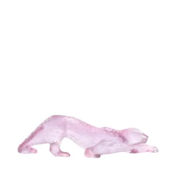 Vessière Cristaux Bestiaire|Animaux Cristal|Panthère zeila rose gm Lalique