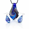 Vessière Cristaux Pendentifs Cristal|Pendentifs|Parure pendentif + boucles d’oreilles noces lapis-lazuli