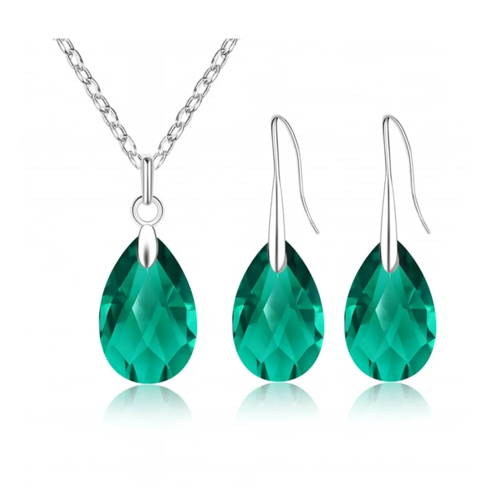 Vessière Cristaux Pendentifs Cristal|Pendentifs|Parure pendentif + boucles d’oreilles noces de cristal