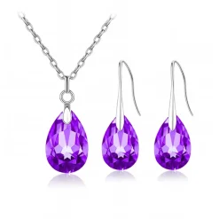 Vessière Cristaux Pendentifs Cristal|Pendentifs|Parure pendentif + boucles d’oreilles noces de cristal