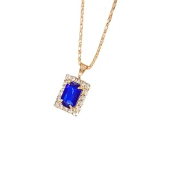 Vessière Cristaux Pendentifs Cristal|Pendentifs|Pendentif cristal art déco bleu