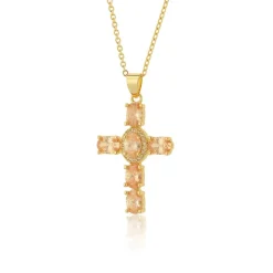 Vessière Cristaux Colliers Cristal|Colliers|Pendentif croix de l’Aurore