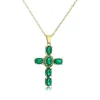 Vessière Cristaux Colliers Cristal|Colliers|Pendentif croix Émeraude