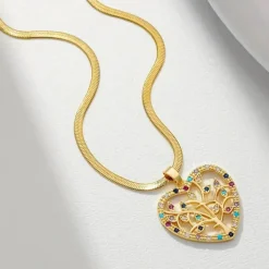 Vessière Cristaux Pendentifs Cristal|Pendentifs|Pendentif cœur arbre de vie