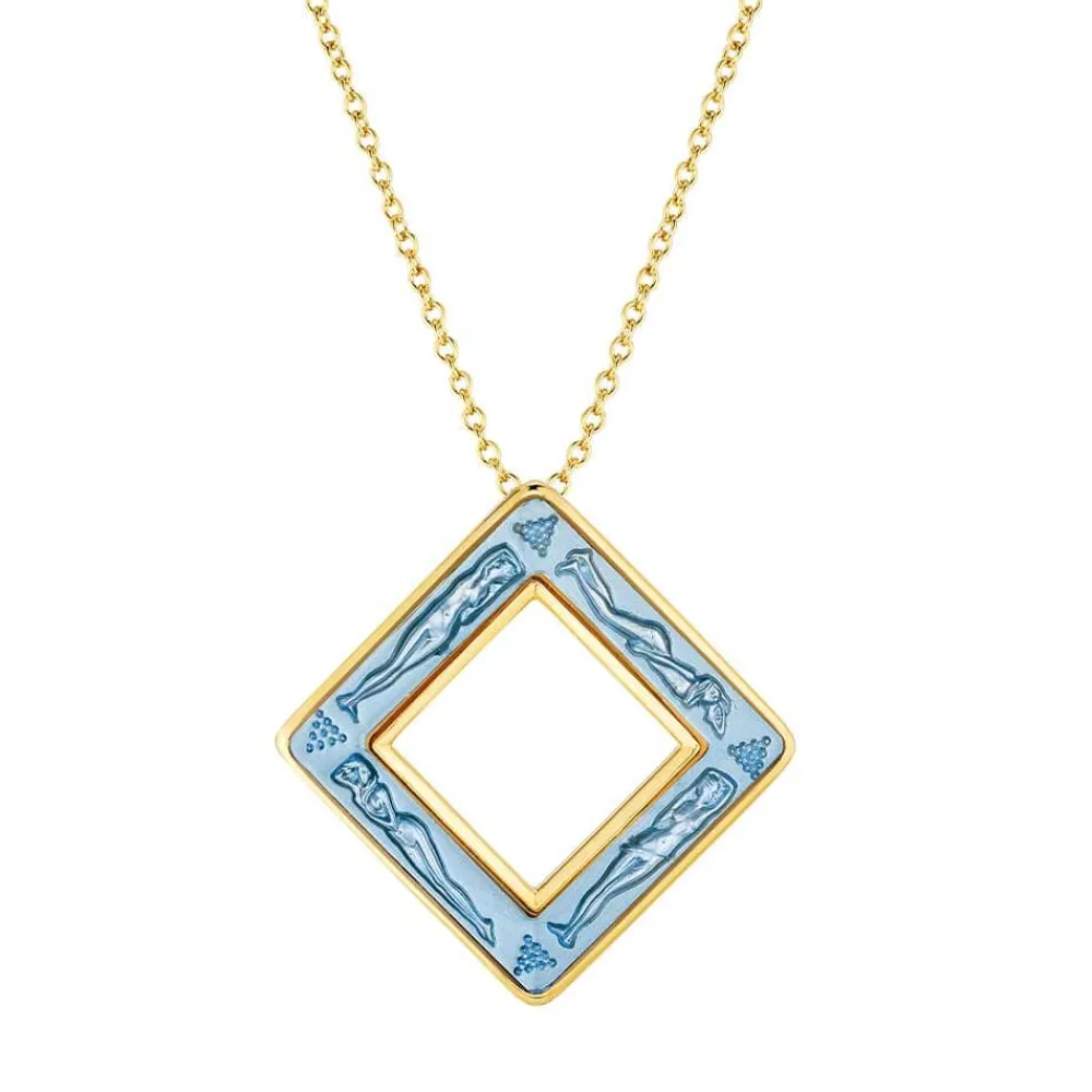 Vessière Cristaux Pendentifs Cristal|Pendentifs|Pendentif losange Bacchantes Lalique