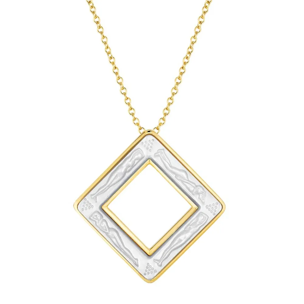 Vessière Cristaux Pendentifs Cristal|Pendentifs|Pendentif losange Bacchantes Lalique