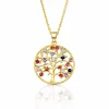 Vessière Cristaux Pendentifs Cristal|Pendentifs|Pendentif rond arbre de vie arc-en-ciel