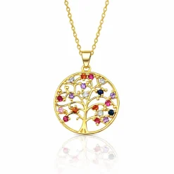 Vessière Cristaux Pendentifs Cristal|Pendentifs|Pendentif rond arbre de vie arc-en-ciel