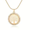 Vessière Cristaux Pendentifs Cristal|Pendentifs|Pendentif rond arbre de vie incolore