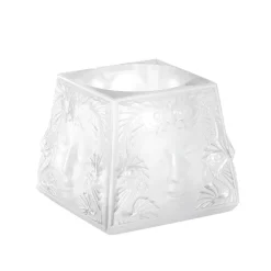 Vessière Cristaux Coupes, Coupelles Et Photophores|Photophores, Bougeoirs Cristal|Photophore masque de femme lalique