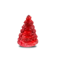 Vessière Cristaux Photophores, Bougeoirs Cristal|Photophore sapin rouge daum