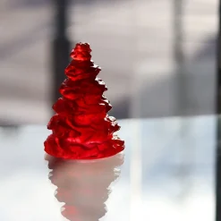 Vessière Cristaux Photophores, Bougeoirs Cristal|Photophore sapin rouge daum