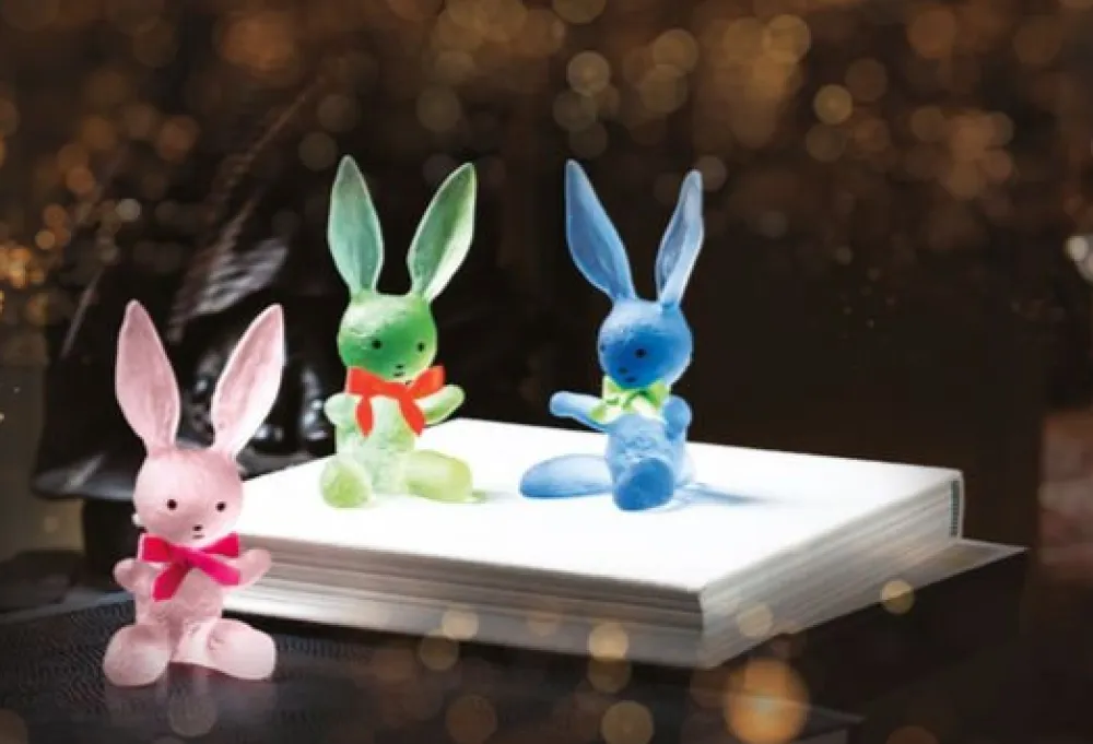 Vessière Cristaux Editions D’Art|Bestiaire|Pinpin rose lapin mansau daum