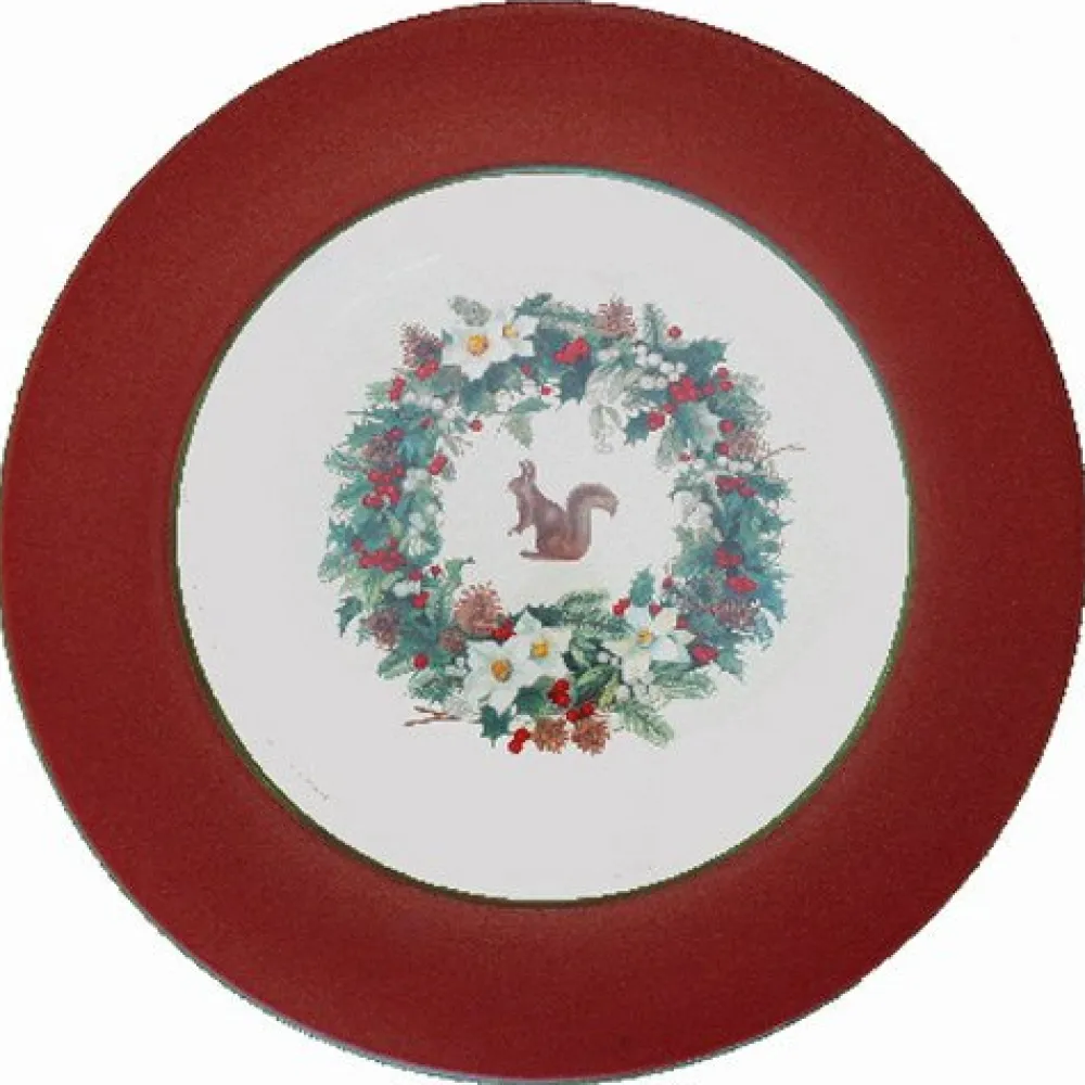 Vessière Cristaux Lunéville|Plat roses des neiges