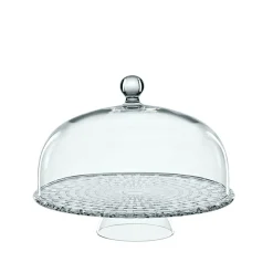Vessière Cristaux Art De La Table|Accessoires Table Cristal|Plat tarte avec cloche bossa nova