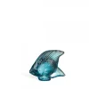 Vessière Cristaux Animaux Cristal|Poisson turquoise lustré lalique