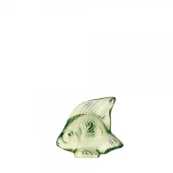 Vessière Cristaux Figurines Miniature Cristal|Animaux Cristal|Poisson vert clair lalique
