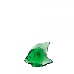 Vessière Cristaux Bestiaire|Animaux Cristal|Poisson vert émeraude lalique