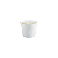 Vessière Cristaux Photophore & Bougie|Pot à bougie porcelaine 8 cm Italian Renaissance Filet Or Mat Raynaud